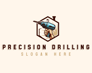 Handyman Drill Renovation logo design