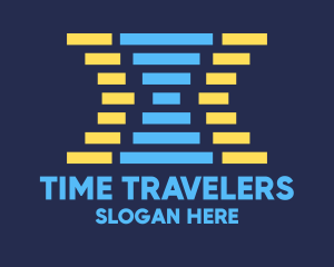 Digital Time Hourglass logo design