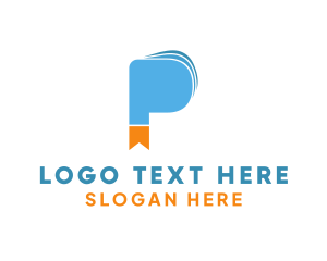 Letter - Library Bookmark Letter P logo design