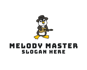 Penguin Guitar Musician logo
