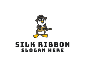 Penguin Guitar Musician logo design