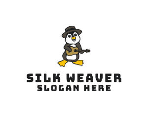 Penguin Guitar Musician logo design