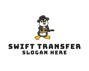 Penguin Guitar Musician logo design