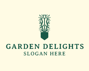 Landscaping Garden Shovel logo design