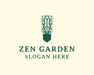 Landscaping Garden Shovel logo design