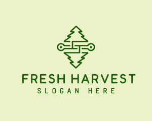 Symmetrical Pine Tree logo design