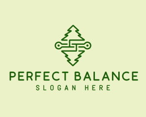 Symmetrical Pine Tree logo design