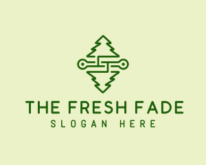 Symmetrical Pine Tree logo design