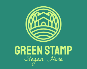 Green Eco House Cabin logo design