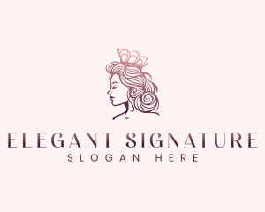 Crown Elegant Woman  logo design