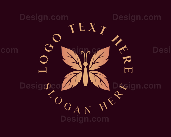 Elegant Leaf Butterfly Logo