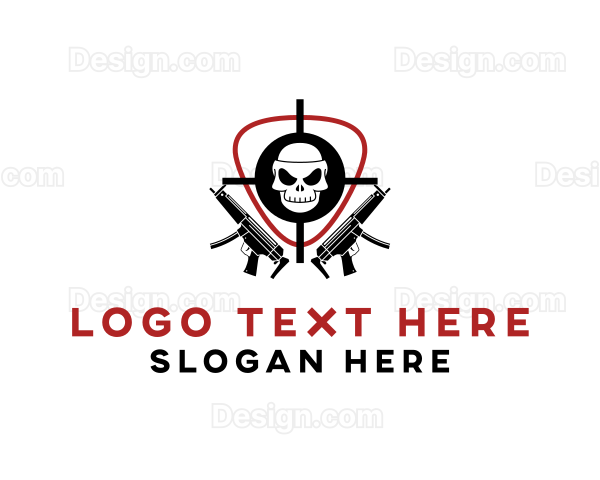 Skull Target Rifle Gun Logo