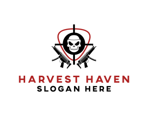 Skull Target Rifle Gun Logo