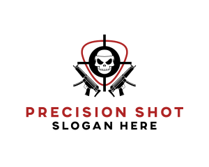 Skull Target Rifle Gun logo