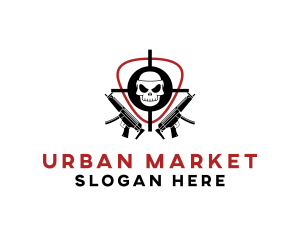 Skull Target Rifle Gun logo