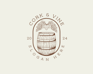 Grape Winery Barrel logo design