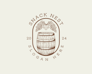 Grape Winery Barrel logo design