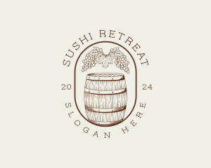 Grape Winery Barrel logo design