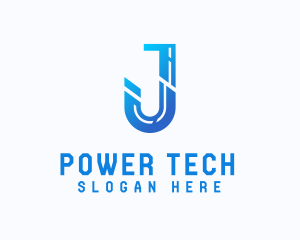 Cyber Tech Letter J logo