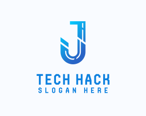 Cyber Tech Letter J logo