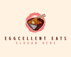 Egg Ramen Noodle logo design