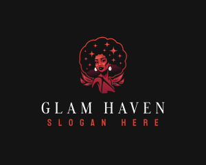 Glam Afro Woman logo design