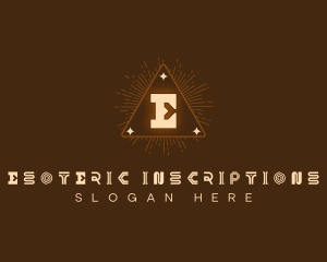 Pyramid  Mystical Hieroglyph logo design