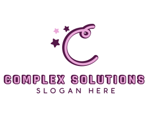 Feminine Star Letter C logo design