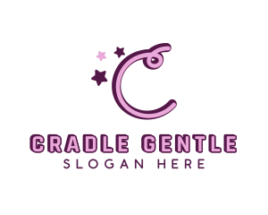 Feminine Star Letter C logo design