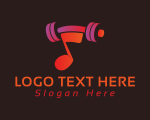Gradient Barbell Musical Note logo