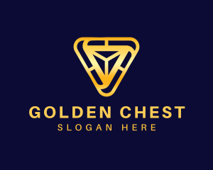 Golden Construction Triangle logo design