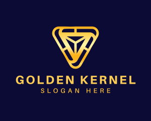 Golden Construction Triangle logo design