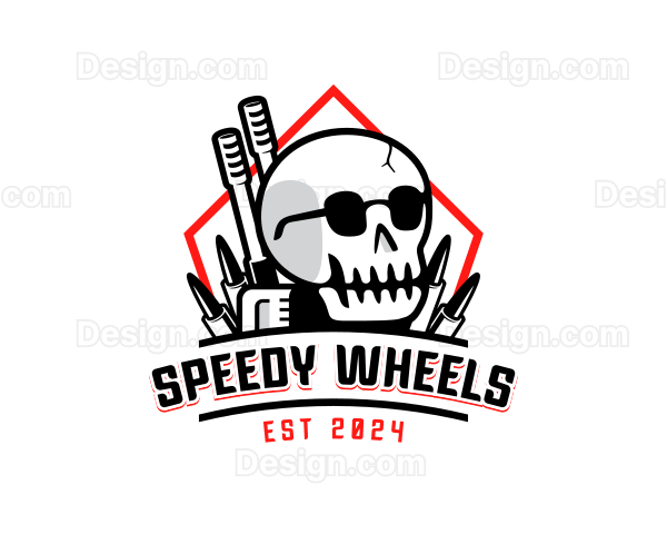 Skull Firearm Weapon Logo