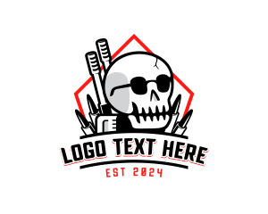 Skull Firearm Weapon logo