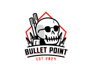 Skull Firearm Weapon logo design