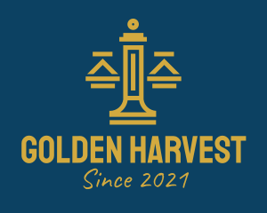 Golden Justice Scale  logo design