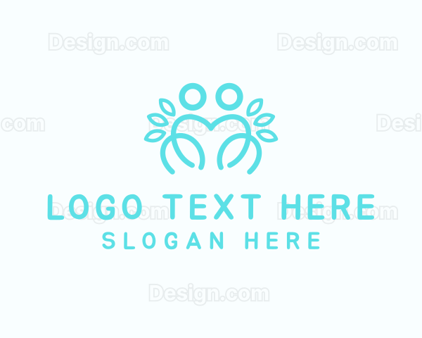 Blue Outline Couple Logo