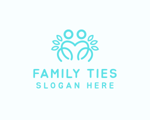 Blue Outline Couple  logo design