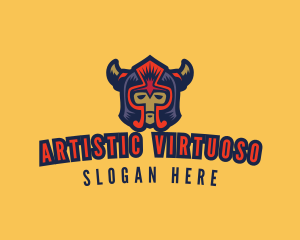 Viking Man Helmet logo design