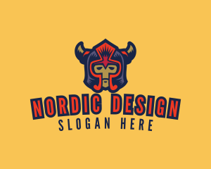 Viking Man Helmet logo