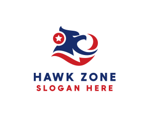 Patriotic Hawk Bird logo