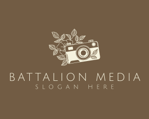 Floral Camera Photo logo design