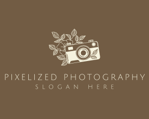 Floral Camera Photo logo design