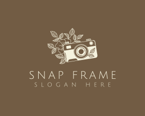 Floral Camera Photo logo design