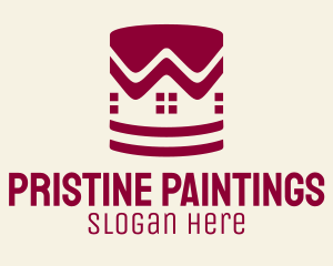 House Paint Bucket  logo design