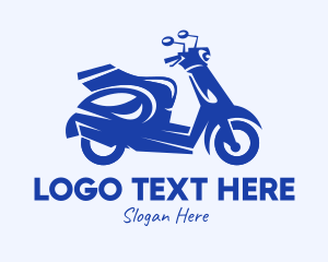 Blue Delivery Scooter Logo