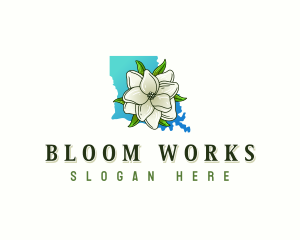 Louisiana Magnolia Flower logo design