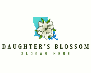 Louisiana Magnolia Flower logo design