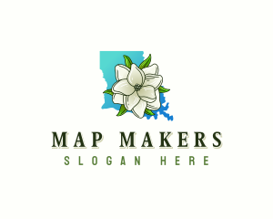 Louisiana Magnolia Flower logo design