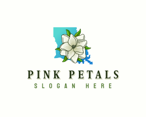 Louisiana Magnolia Flower logo design